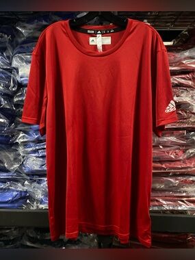 Adidas Clima Tech Tee Men’s 2XL Power Red White Short Sleeve Climalite CZ0134